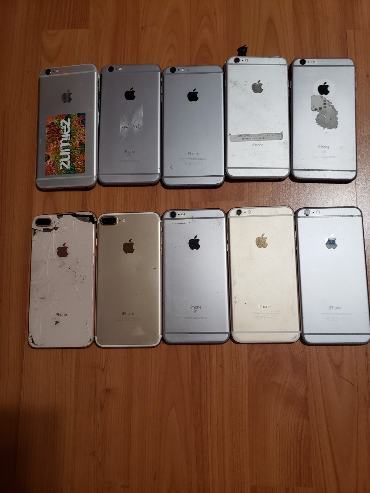 Lot of 10 Apple iPhone 6 Plus(8pc) and 7 Plus(1pc) and 8 Plus(1pc) for parts