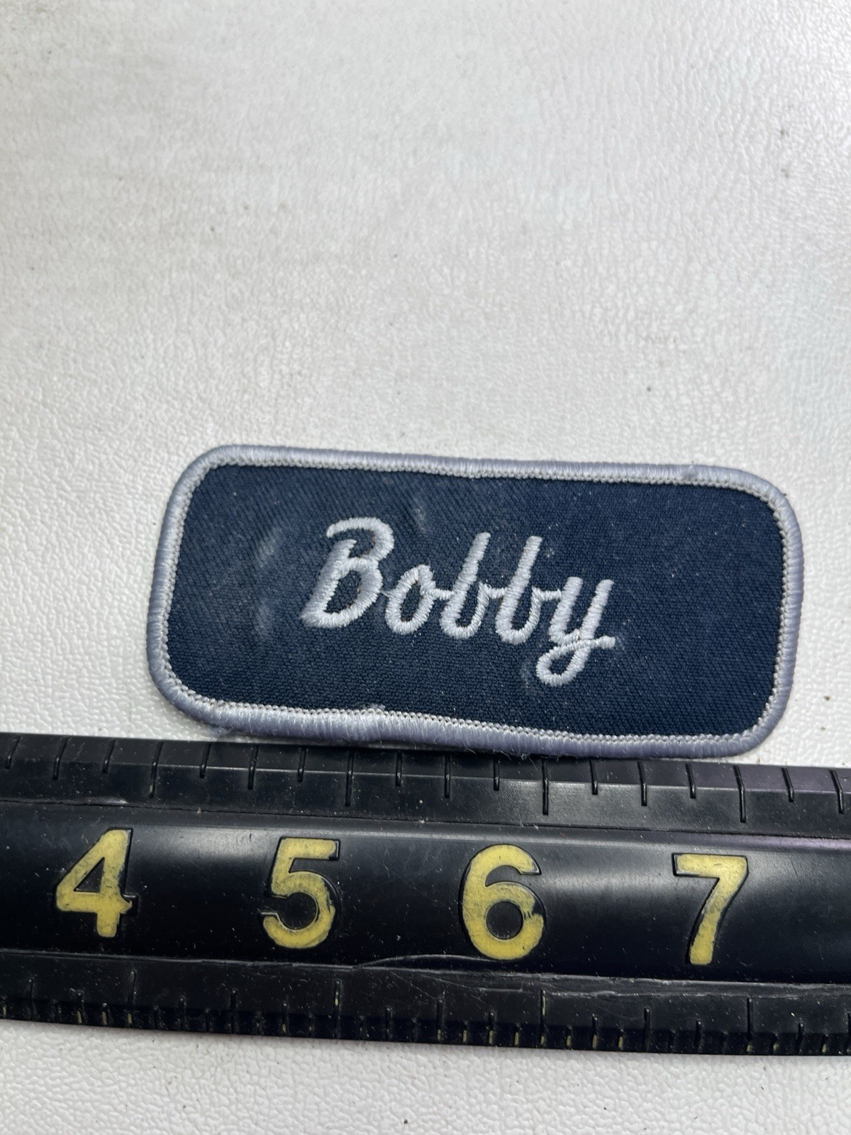 Vtg Cursive NAME BOBBY Patch For Mechanic Technician Repairman Rough Shape P016