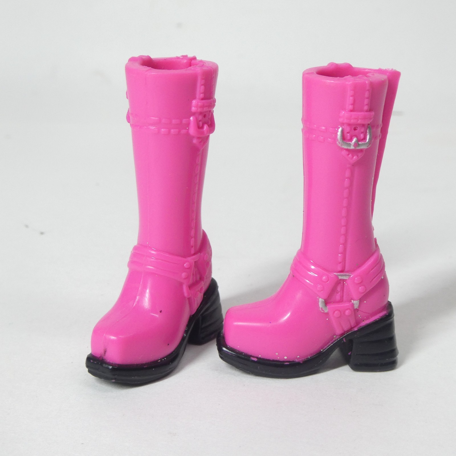 Mattel Barbie Fashionista Sassy Rock Star Pink Boots Black Chunky Heel Shoes