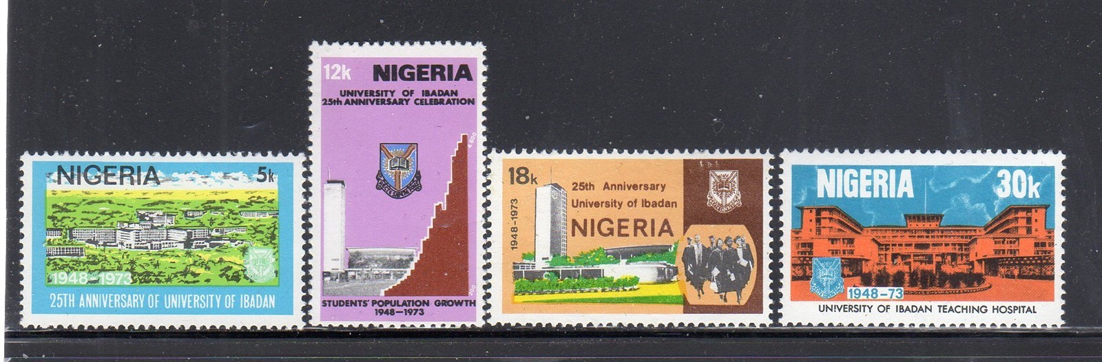 NIGERIA #313-316 1973 IBADAN UNIVERSITY MINT VF NH O.G 