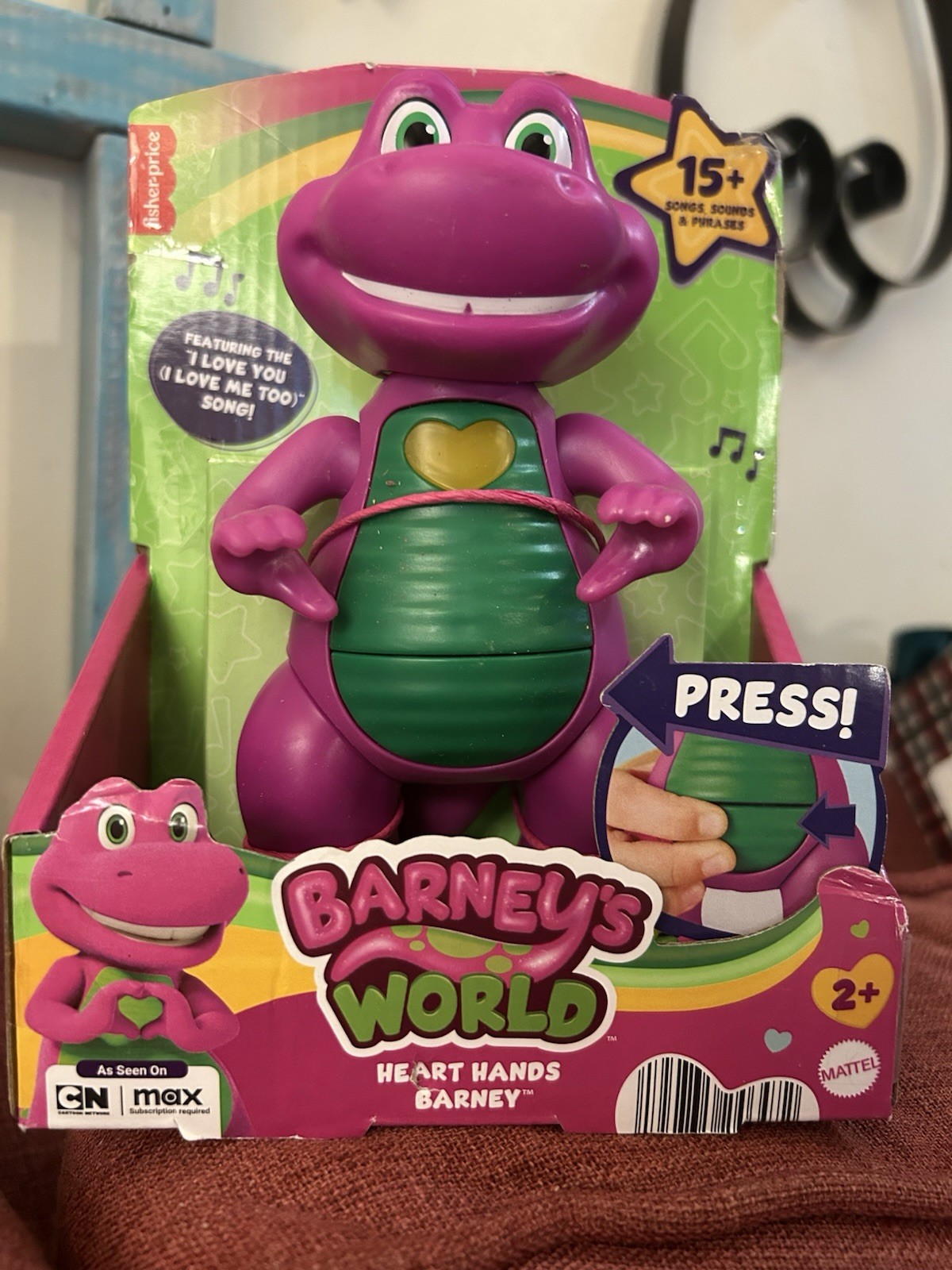 Fisher-Price Heart Hands Barney Action Figure Light Up Talking Barney's World