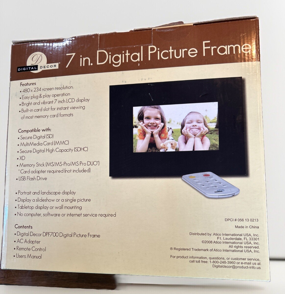 Digital Decor DPF720 Ultra Thin LCD 7-Inch Digital Picture Frame Open BOX