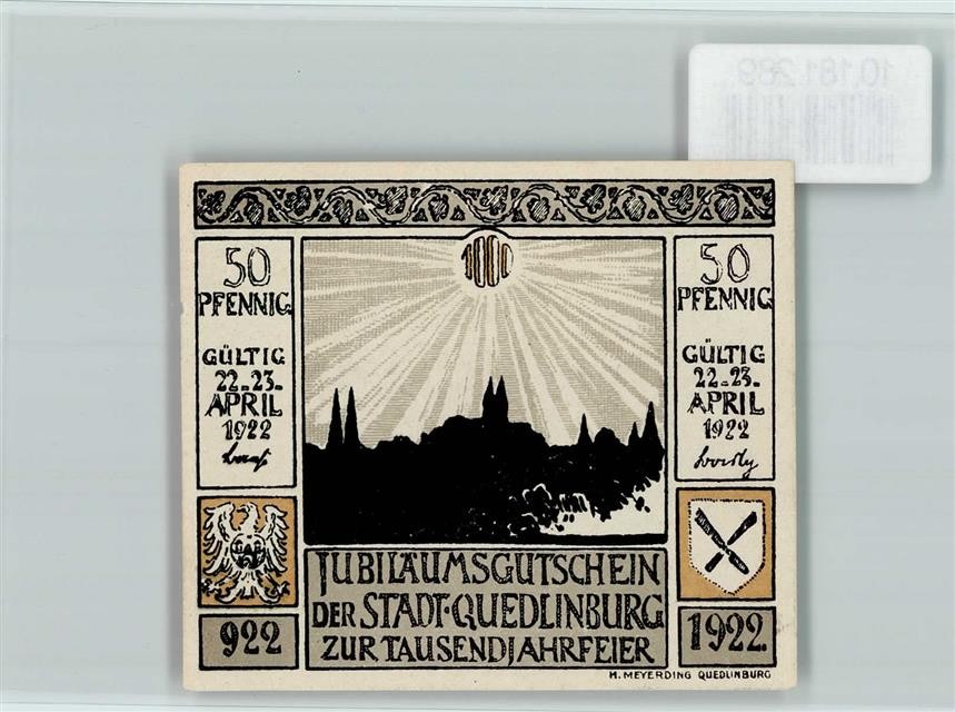 10181289 - 4300 Quedlinburg emergency money at the Finkenherd millennium celebration 922 to 1922