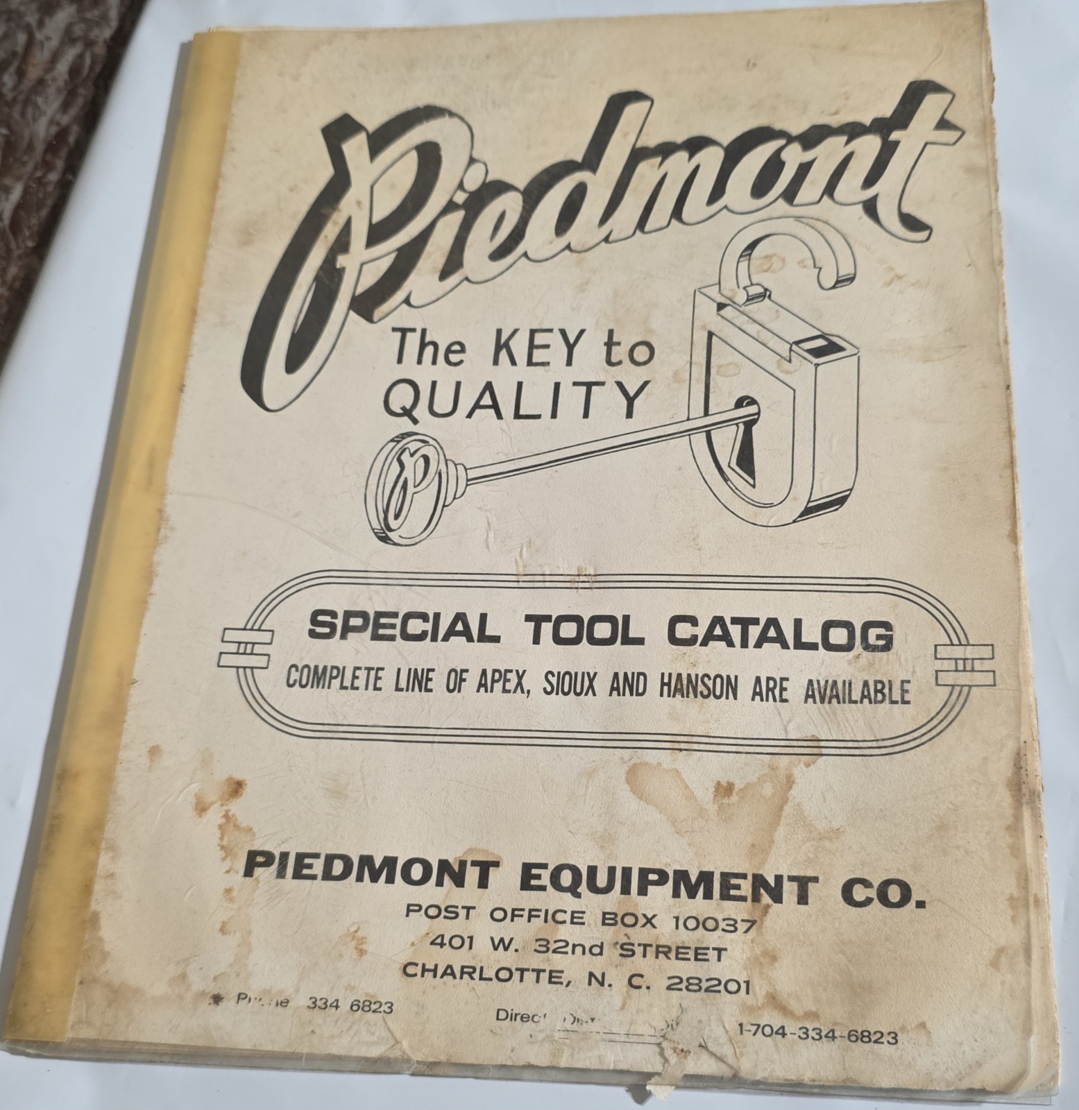 Vibtage Piedmont Equipment Key To Quality Dpecial Tool Catalog