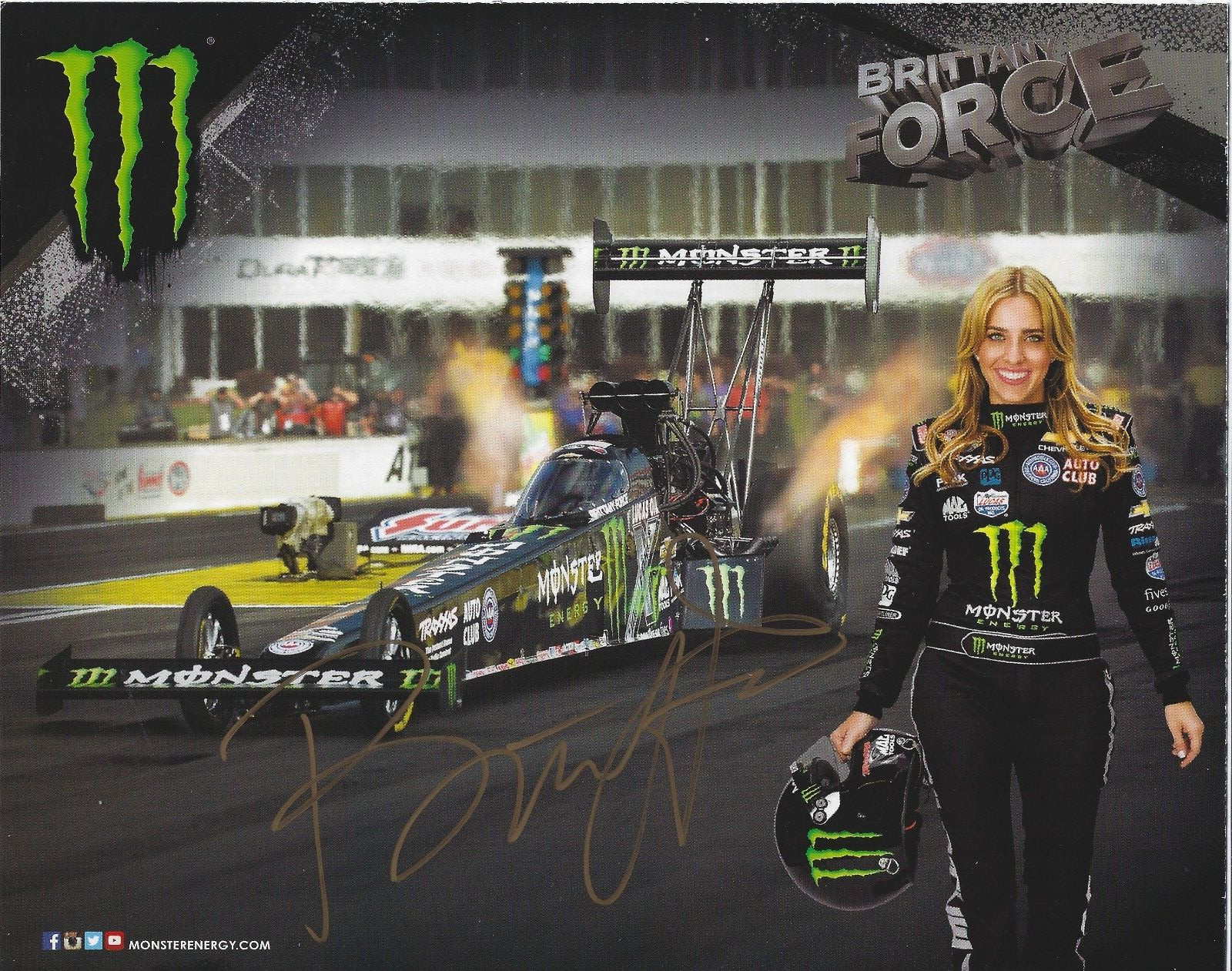 BRITTANY FORCE Signed 8.5 x 11 Photo Signed REPRINT Racing NHRA Free Shipping