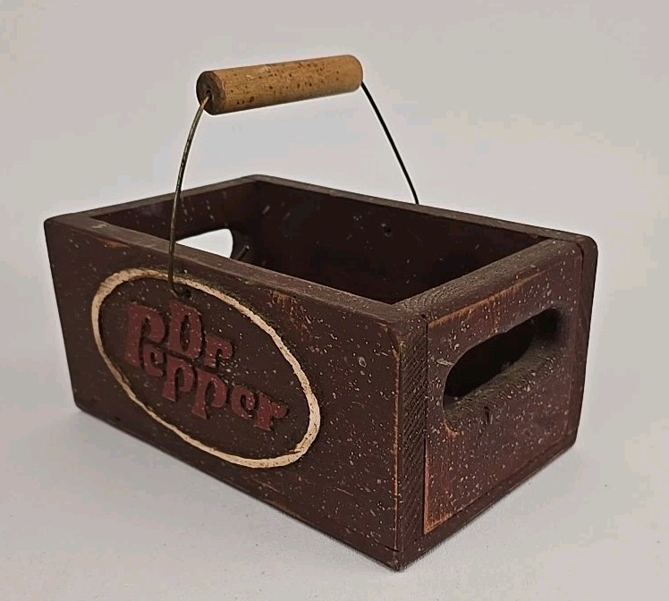Rare Vintage Dr. Pepper small Promotional Wood  Bottle Carrier Crate Box 2B