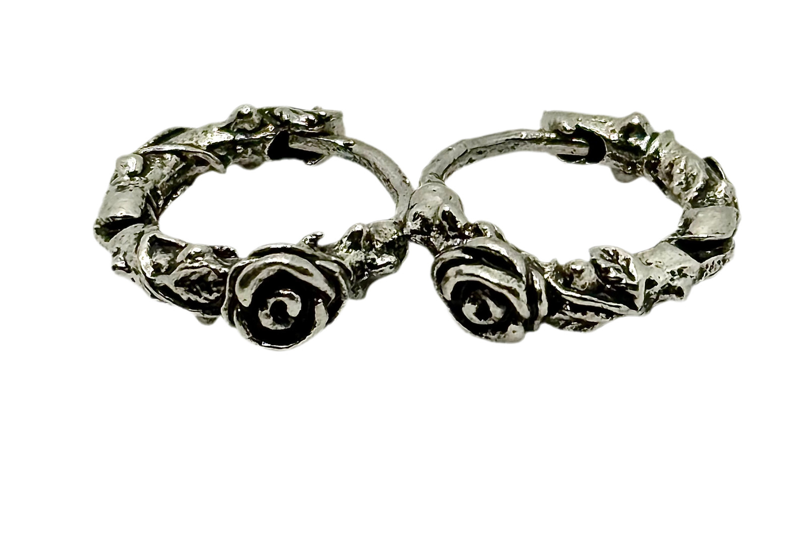 Retro earrings Retro Timbo Rose Hoop Earrings – Trendy 925 Sterling Silver