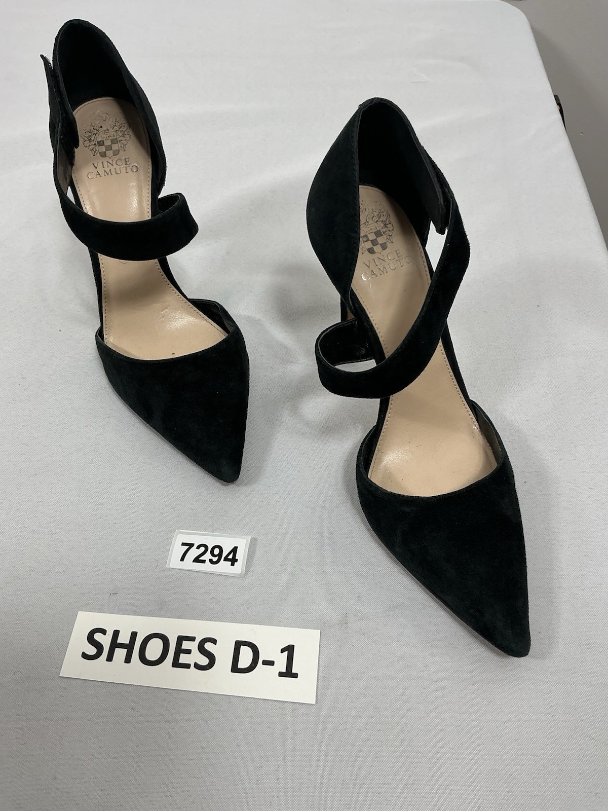 Womans Vince Camuto Strappy Slip On Stiletto Pumps 10 M Black Pointed Toe