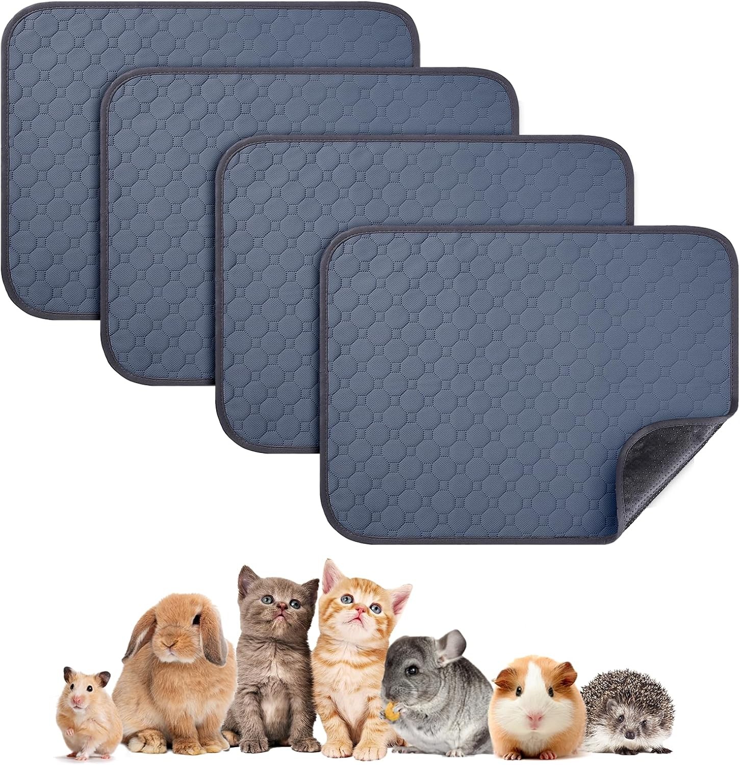 4 Pack 24 x 18 Inch Guinea Pig Cage Absorbent Liner Reusable Waterproof Super Ab