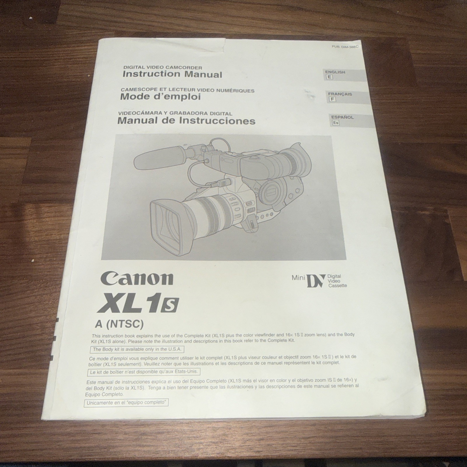 Canon XL1s Instruction manual