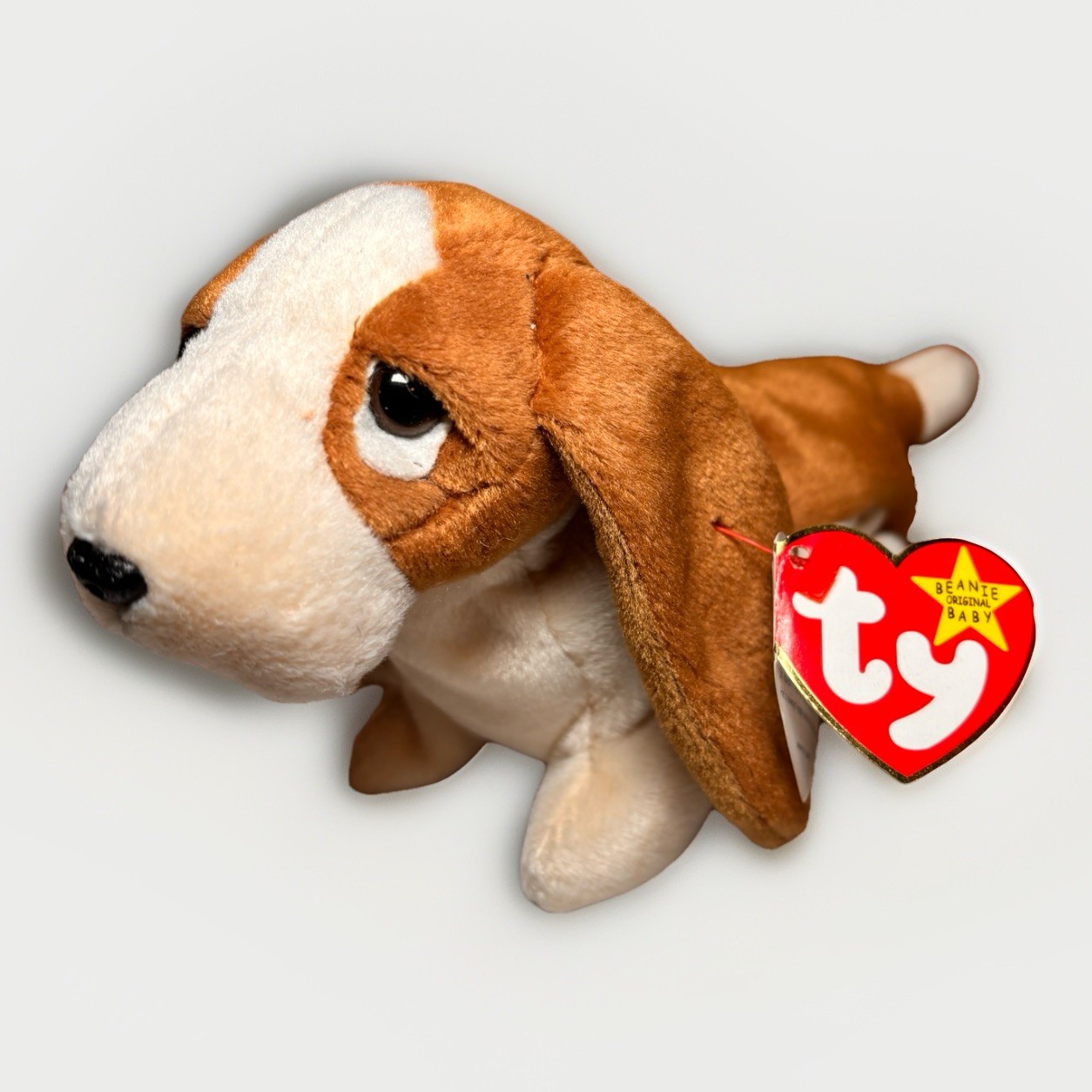 Ty Beanie Baby Tracker Basset Hound Dog Plush 1997 Original Tag Retired NWT
