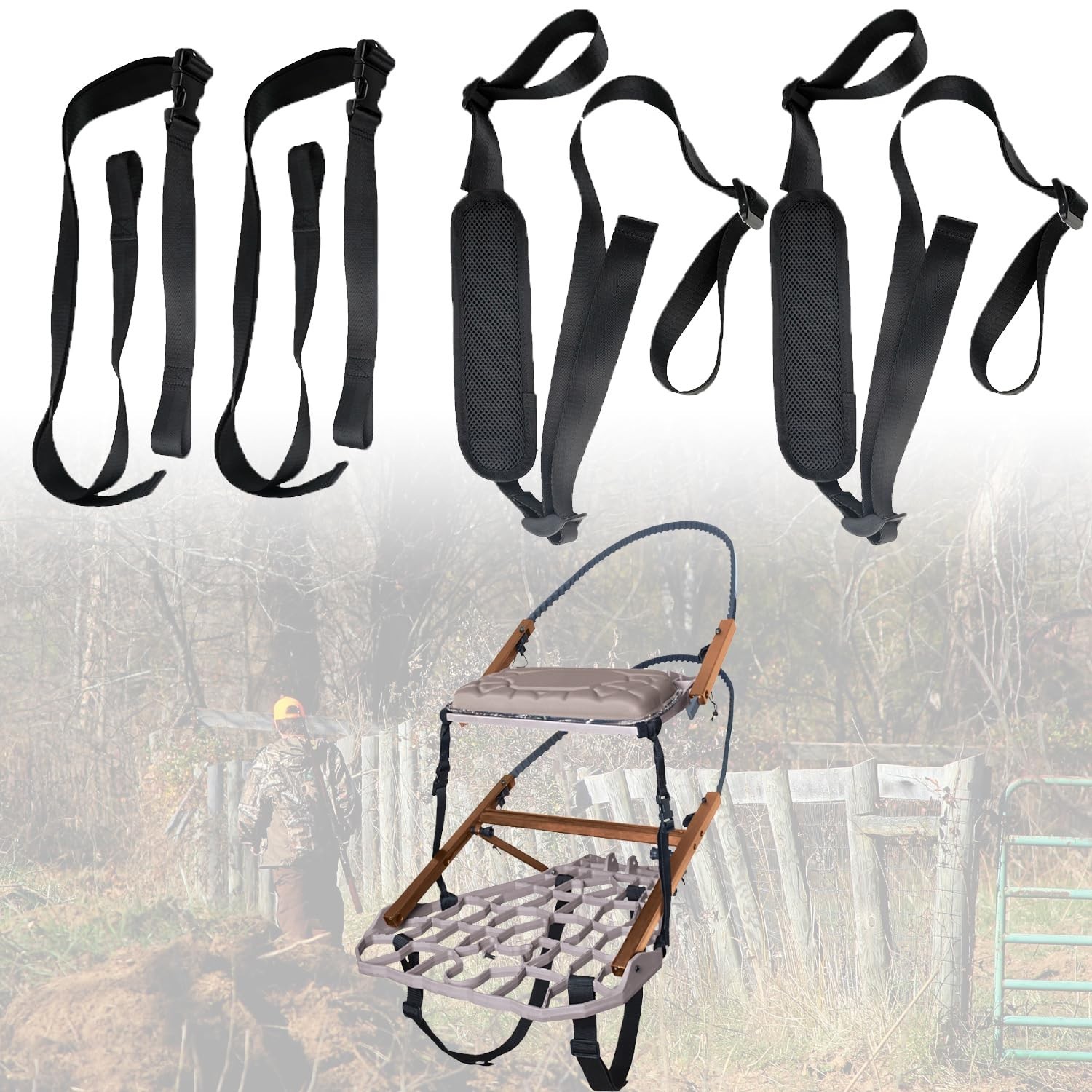 Tree Stand Transport System Lightweight Universal Backpack Carrier with Adjus...