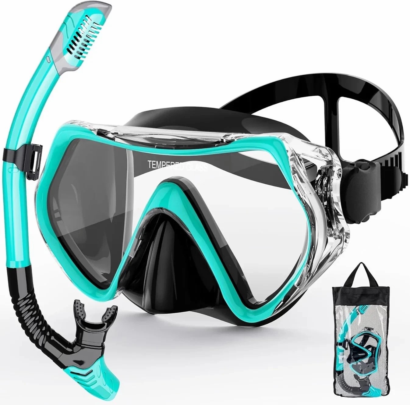 SNORKELING GEAR FOR ADULTS – ANTI-FOG PANORAMIC DIVING MASK & SNORKEL SET