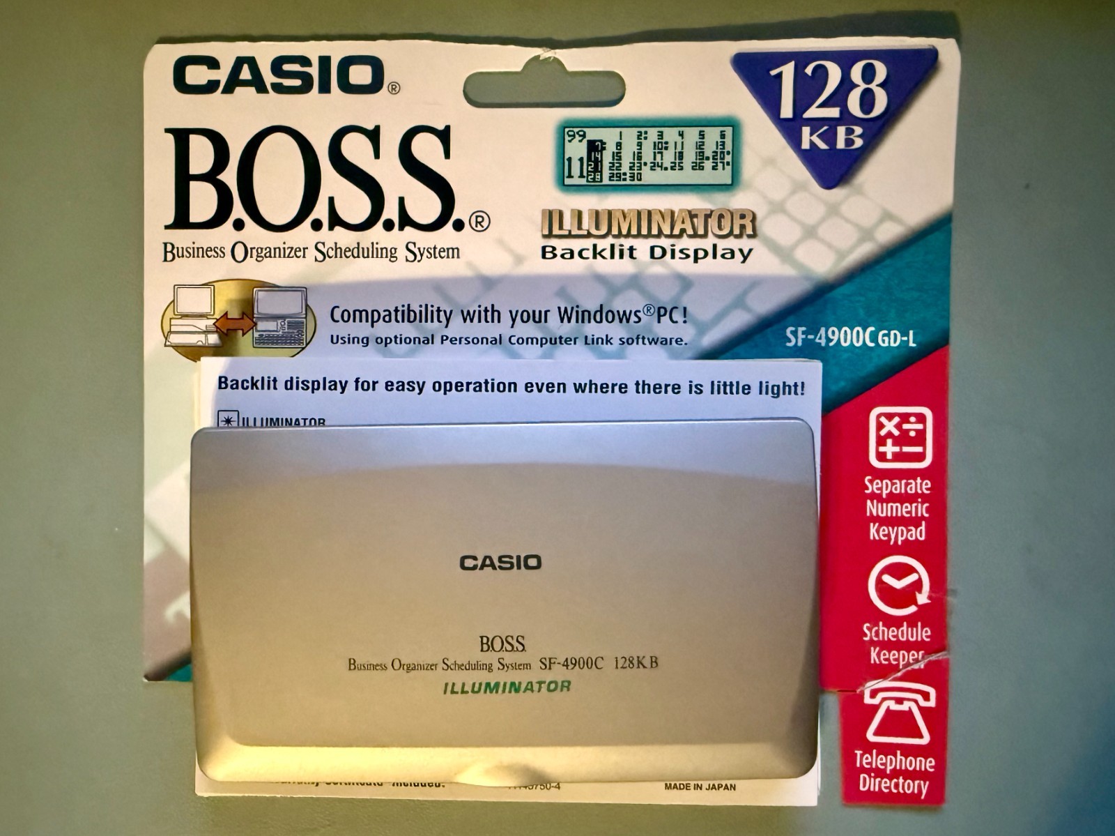 Casio B.O.S.S. Business Organizer Scheduling System SF-4900L-L Late 1990 PDA