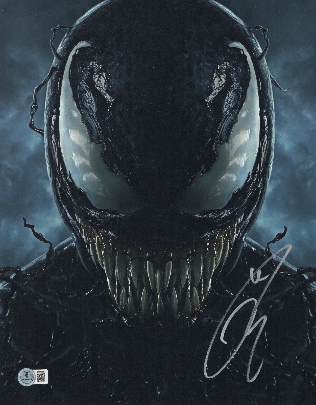 TOM HARDY SIGNED AUTOGRAPH VENOM 11X14 PHOTO BECKETT BAS MARVEL