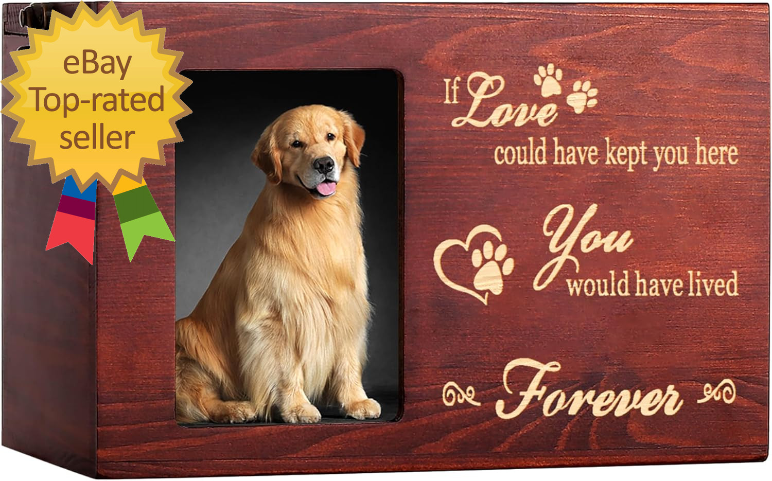 Pet Memorial Urns for Dog or Cat Ashes Large Wooden Funeral Cremation