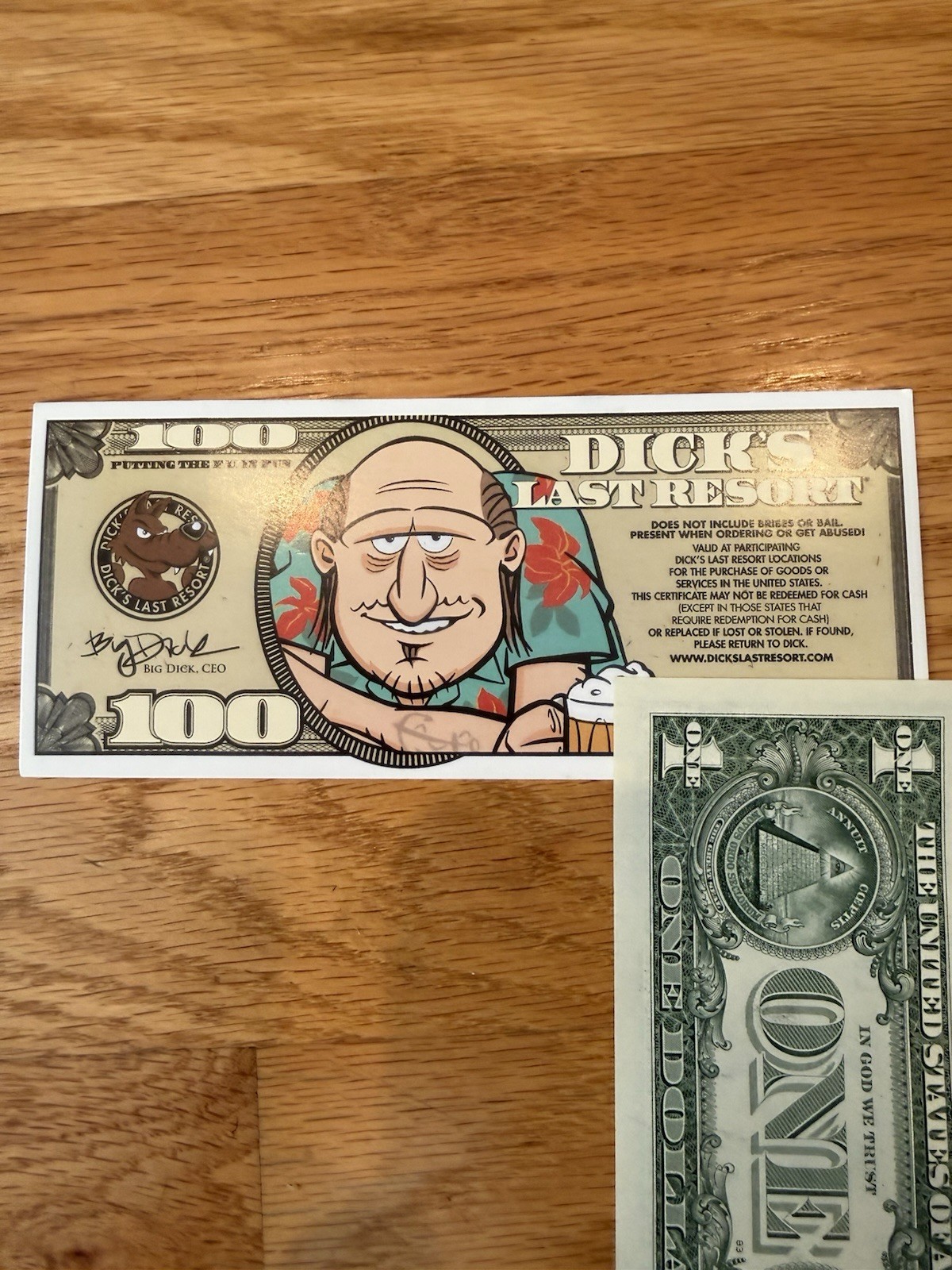 $100 " Dicks Last Resort " Gift Certificate , Gift Card NO Expiration Nationwide