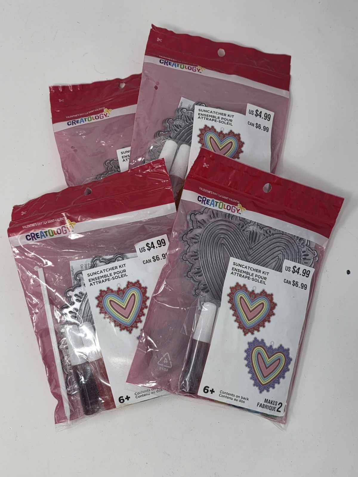 Creatology Valentine’s Day Hearts Suncatcher Craft Set Of Four