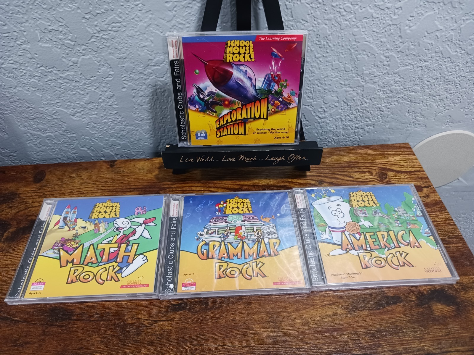 Lot of 4 Schoolhouse Rock! (CD-ROM, 1996) Educational Classics (3 New, 1 Good)​