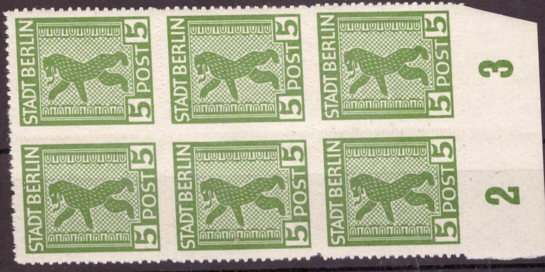 Sbz Berlin / Brandenburg Minr 1 ABvx Mint ** Block of six checked Ströh