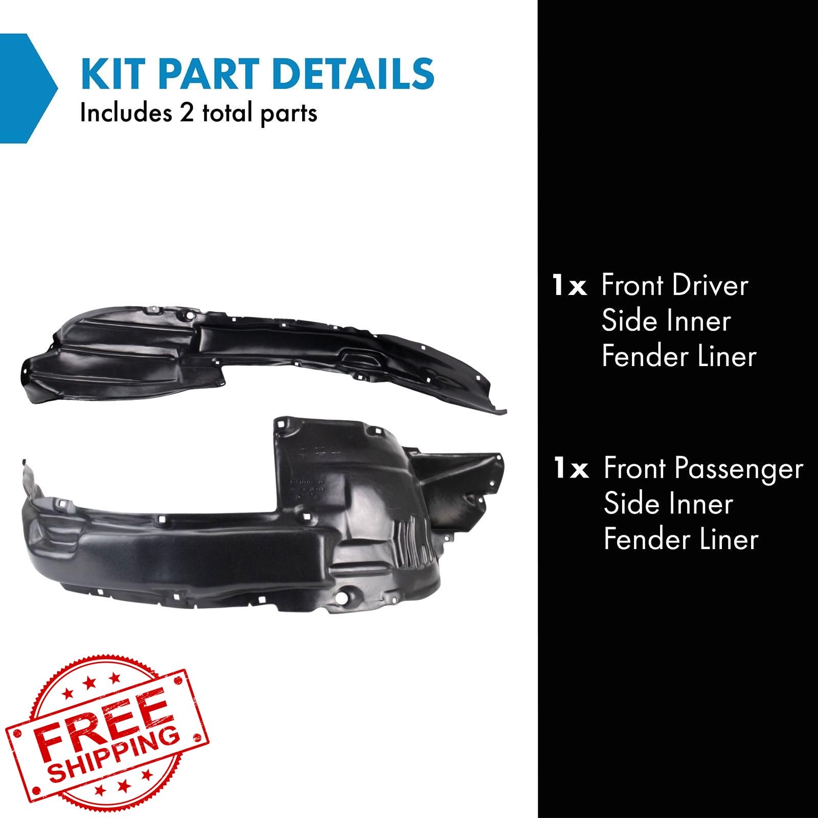 TRQ Toyota 4Runner Front Fender Liner Set 03-05