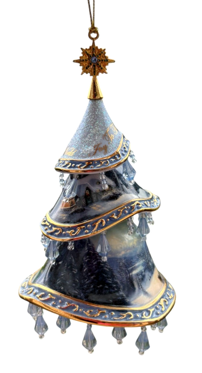 Thomas Kinkade Joy to the World Christmas Tree Ornament 2005 Bradford Edition