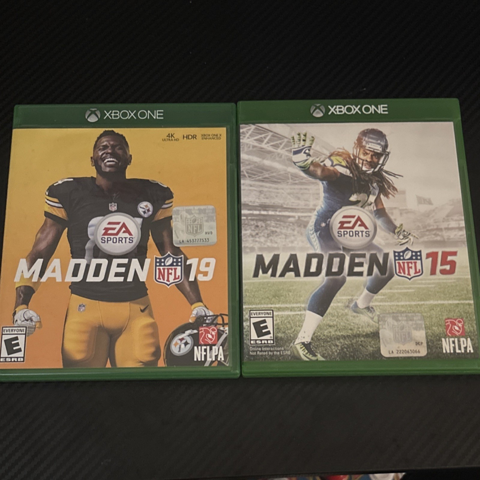 EA Sports NFL Xbox One Game Lot: Madden NFL 19, Madden NFL 15 w/ Discs, Cases