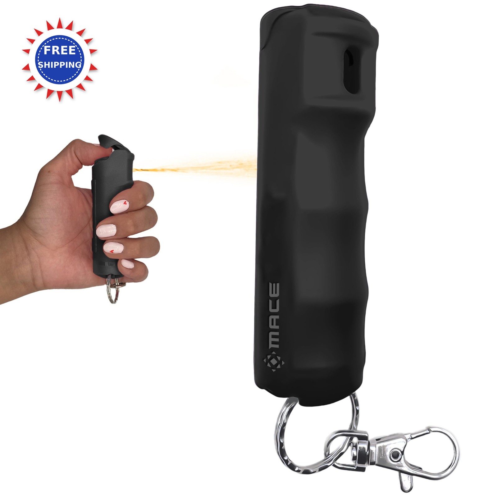 Mace Pepper Spray 0.42 oz 12 Feet Range Max Police Strength Flip Top Clip Hard
