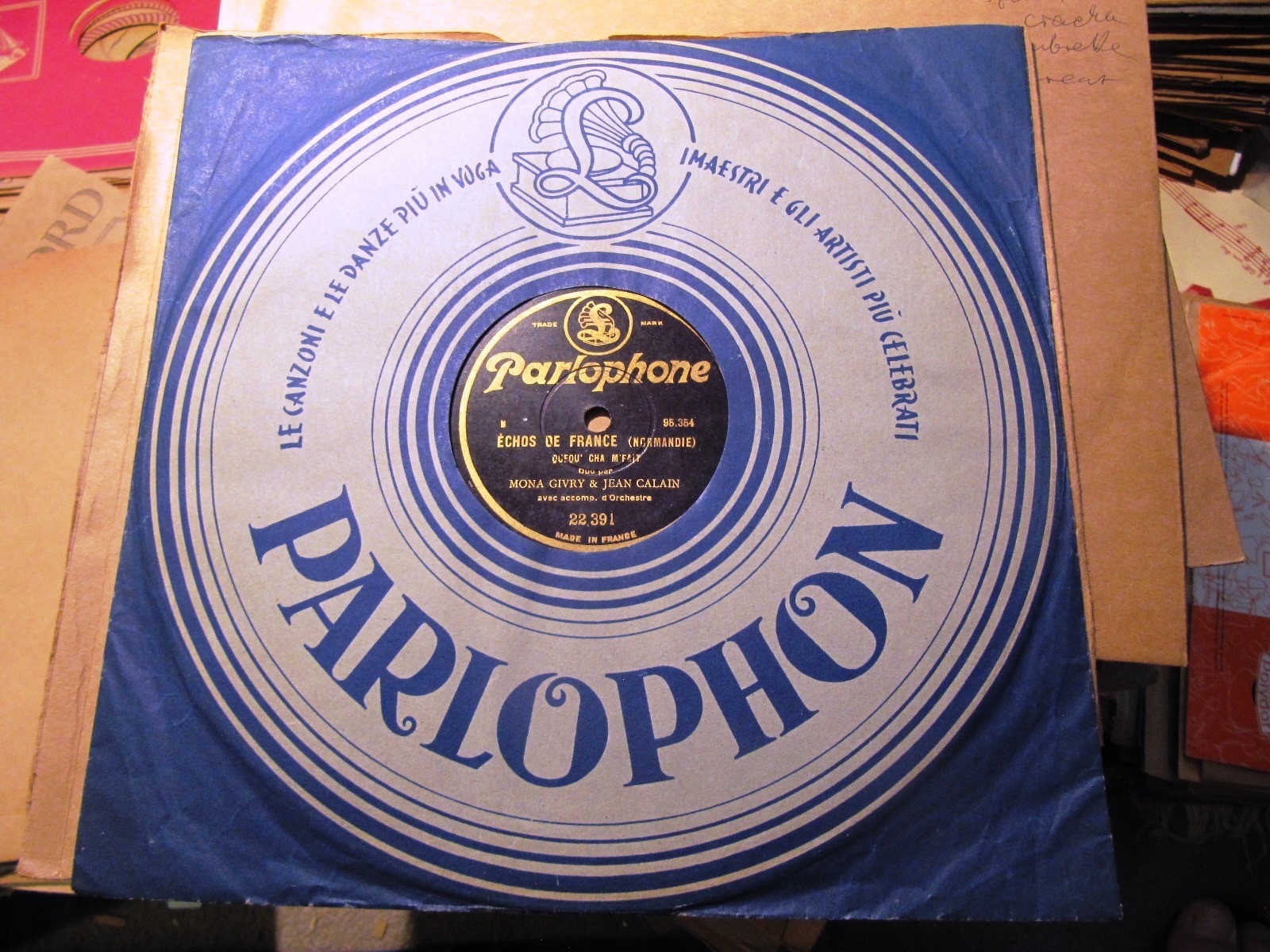 1929 Mona GIVRY Jean CALAIN French FOLK SONG Echos de France Normandie 22391