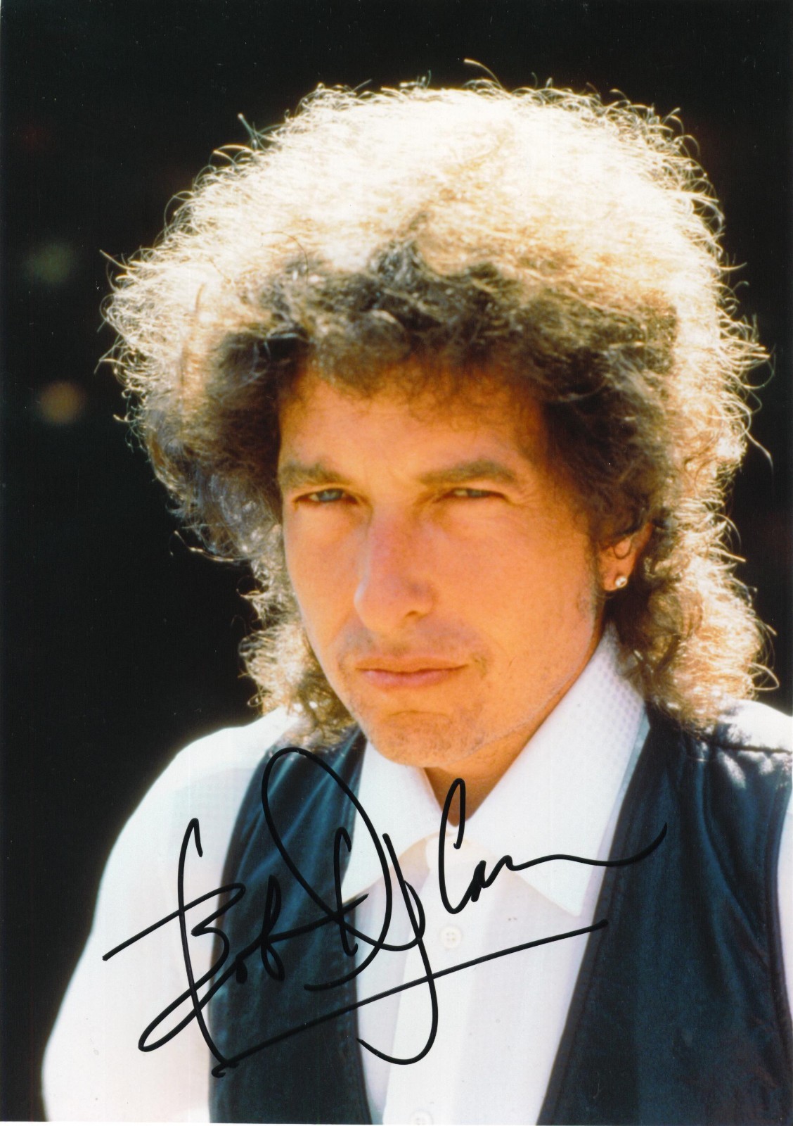 Bob Dylan Signed 8X10 1980's CLOSE UP Color RP Photo 