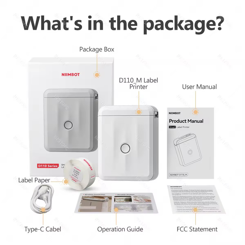 Mini Portable Thermal Label Printer Smart Label Maker With Tape Free Shipping US