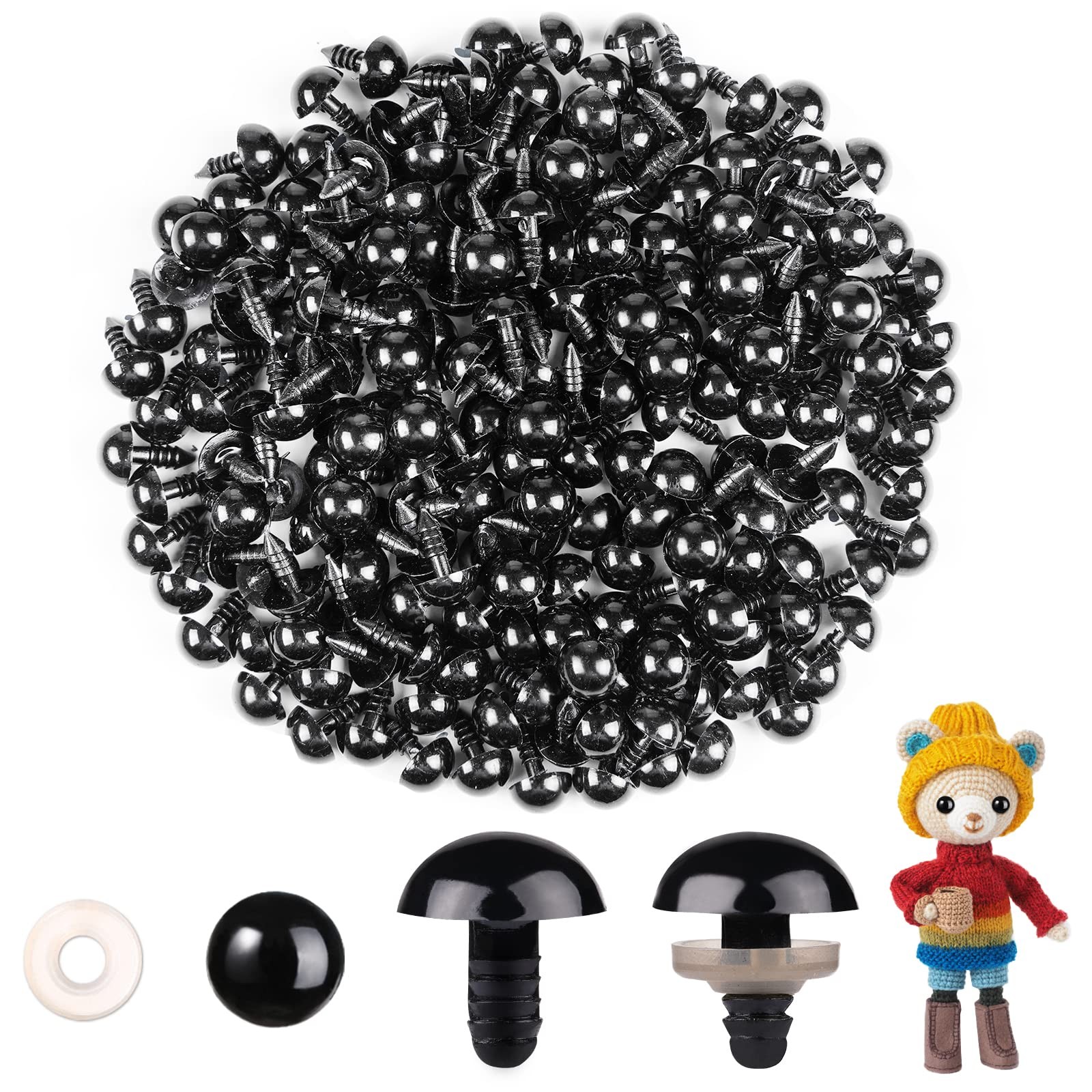MUCUNNIA 400pcs 16mm Safety Eyes for Amigurumi with Washers 16mm, 