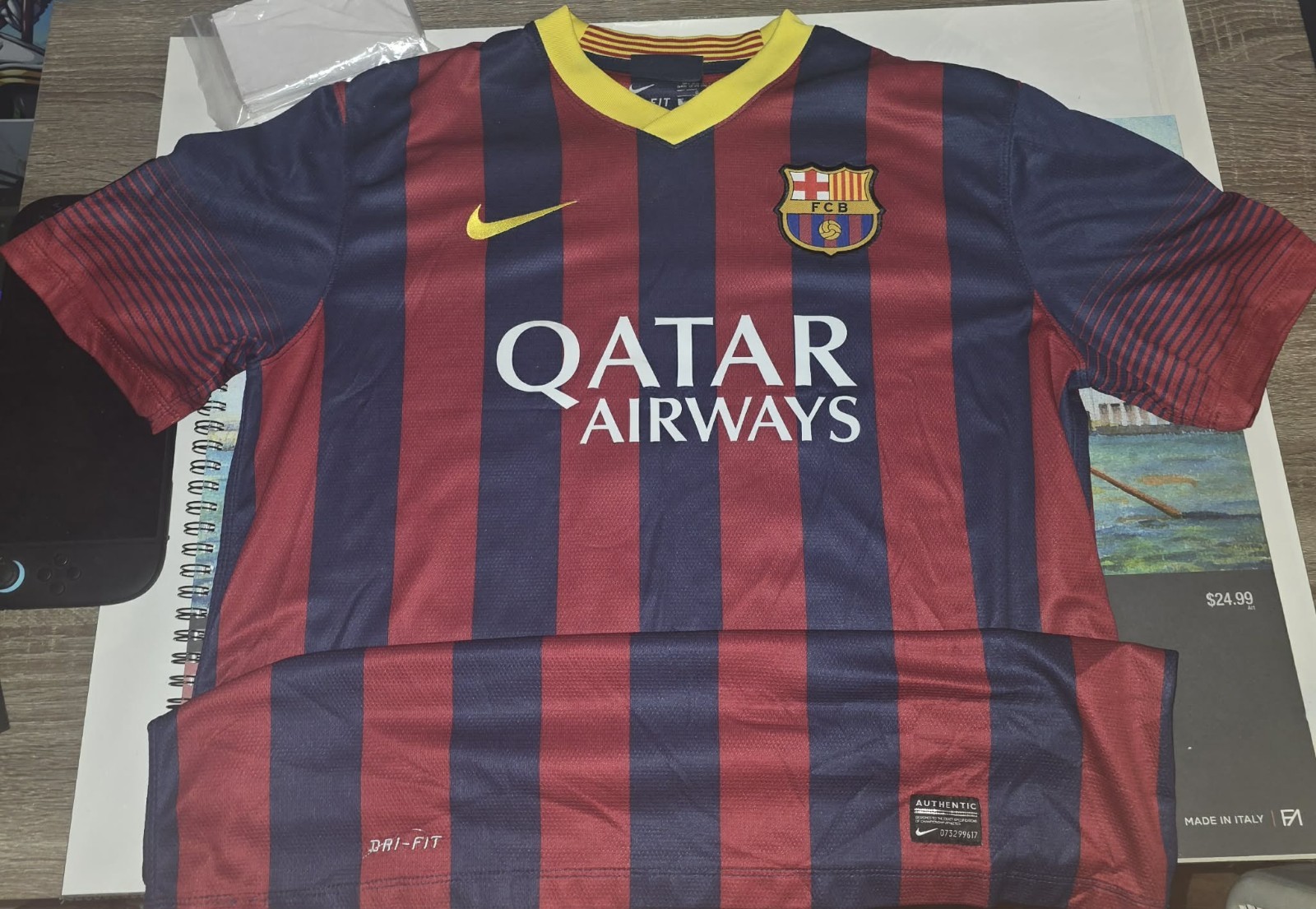 BARCELONA 2013 2014 HOME #10 MESSI SHIRT  SOCCER JERSEY NIKE 532822-413 SIZE L