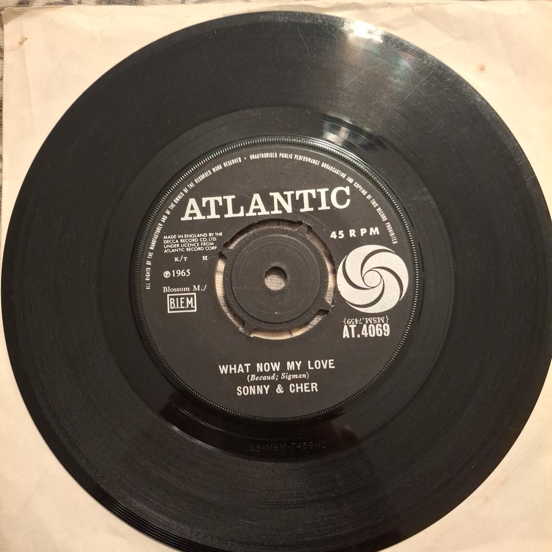 SONNY & CHER "WHAT NOW MY LOVE" 45 RPM VINYL SINGLE 1966