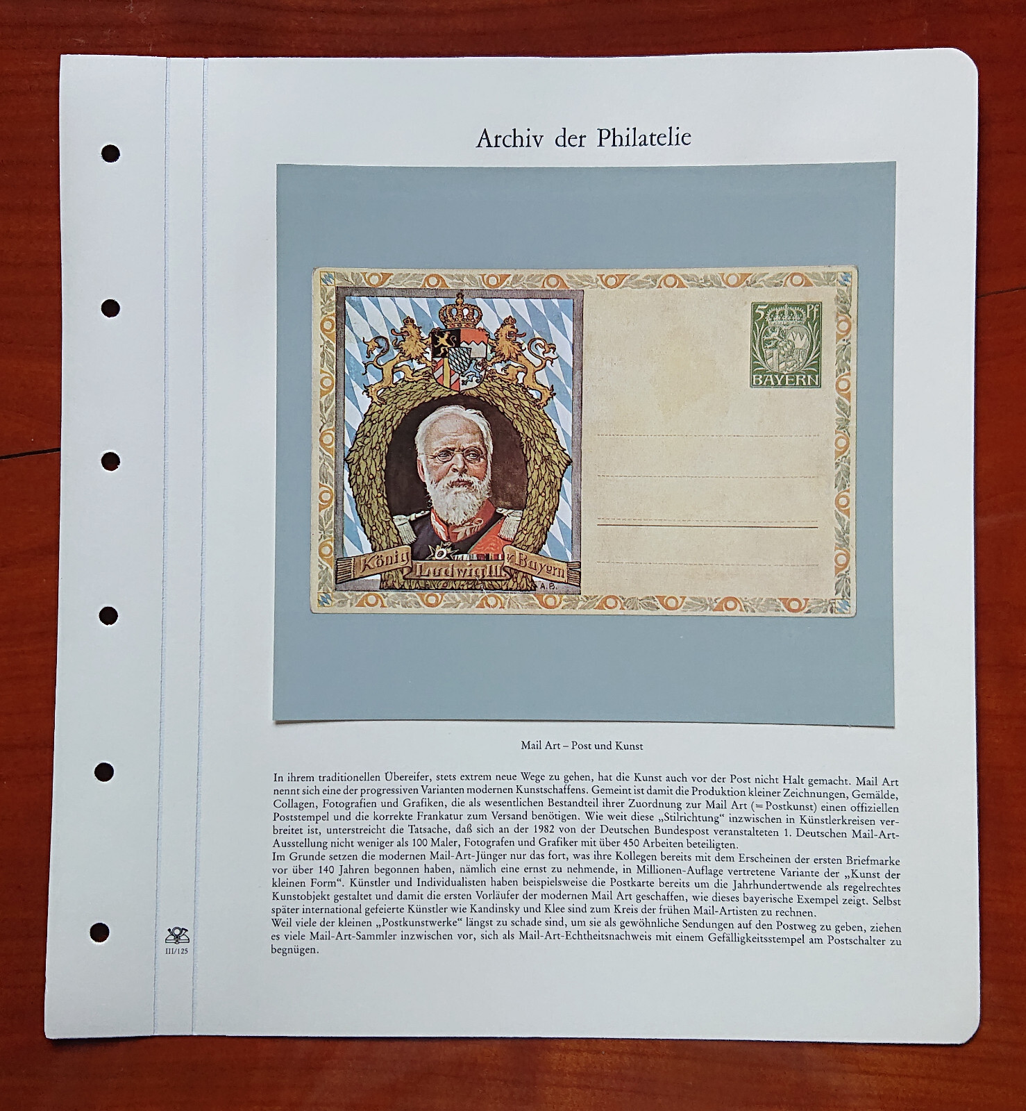 Vordruckblatt Post Art & Culture Mail King Ludwig Bavaria Postcard Autograph