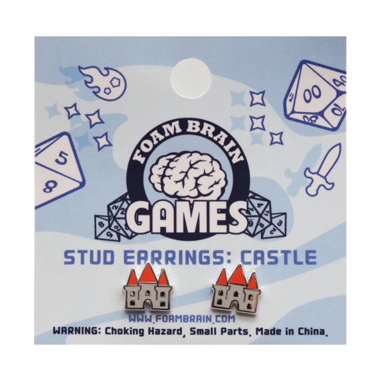 Foam Brain Jewelry & Accessories Stud Earrings - Castle New