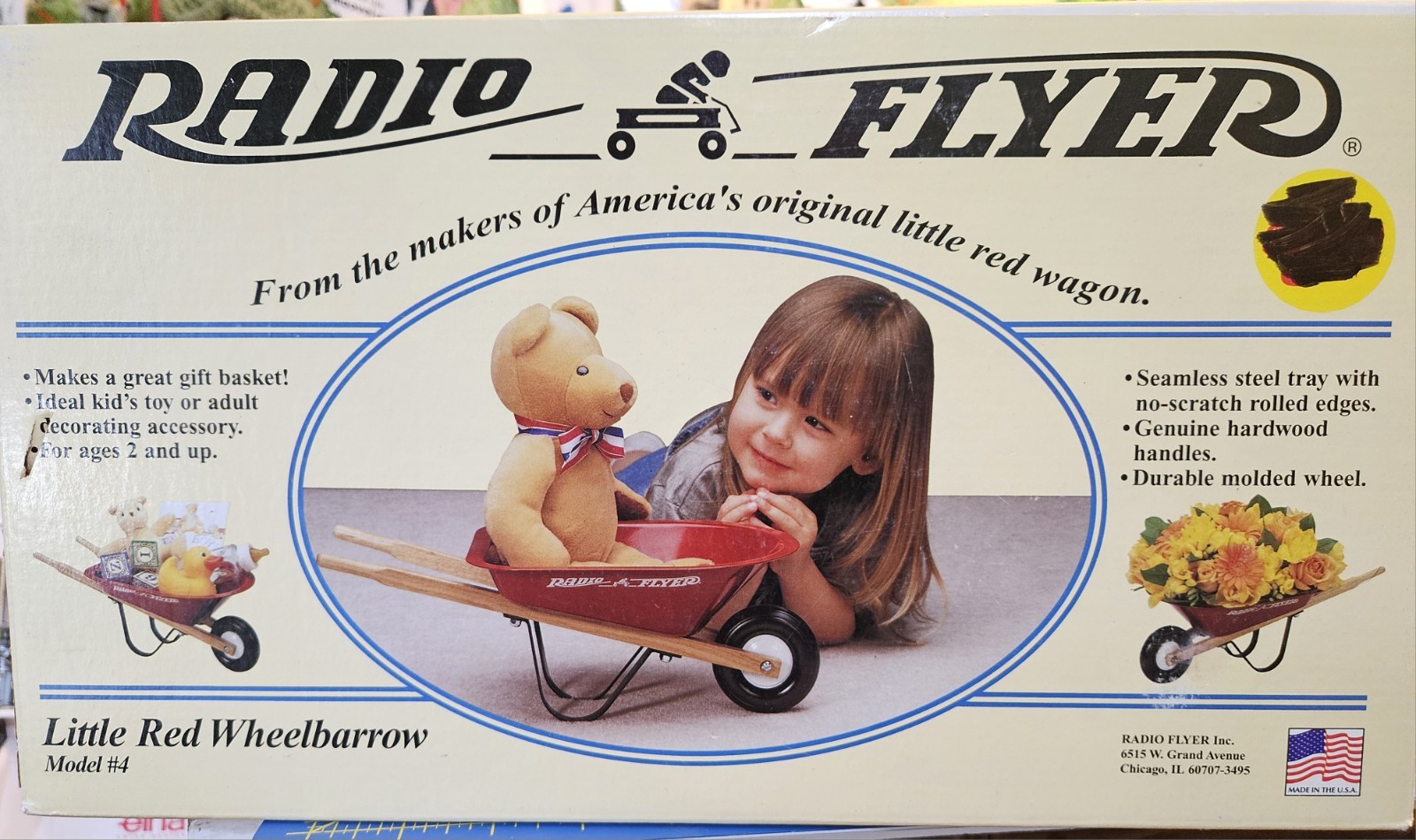 Radio Flyer Little Red Wheelbarrow Model #4 Vintage