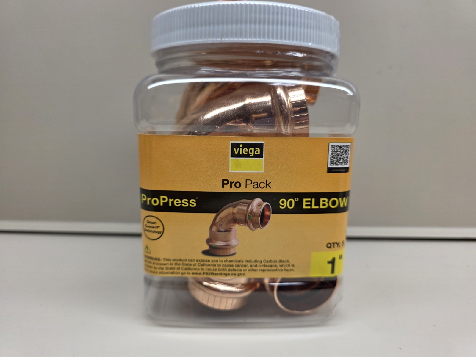 (1) NEW, Sealed Viega ProPress 1"  Press Copper 90° Elbow (5-Pack) Part: 77430