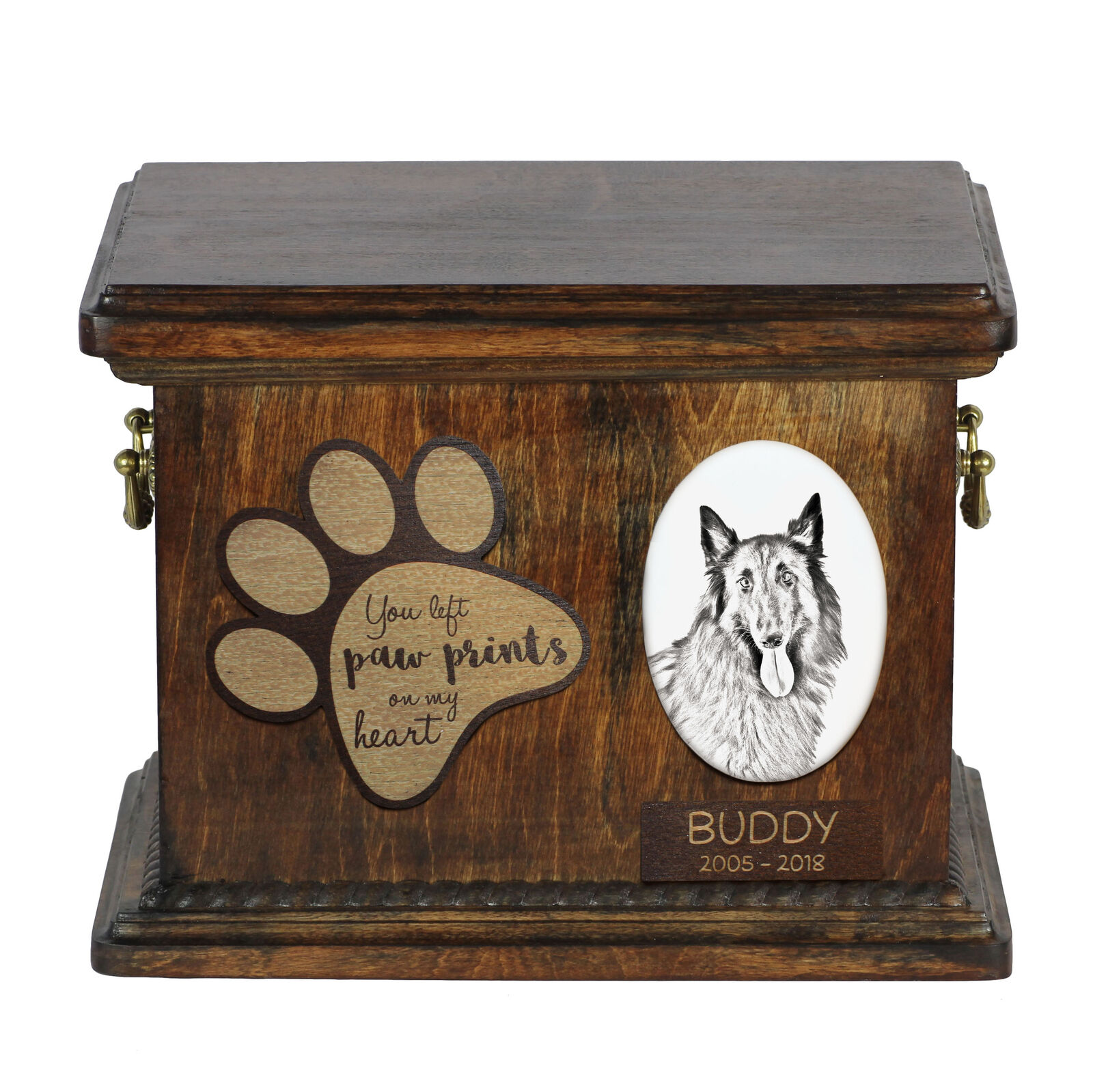 Azawakh I Urn With Ceramic Plate Art-Dog