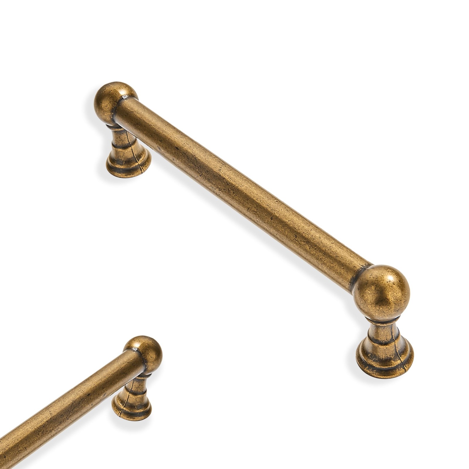 2 Pack 3-3/4 Inch Hole Center Antique Brass Cabinet pulls Solid Heavy Duty Dr...