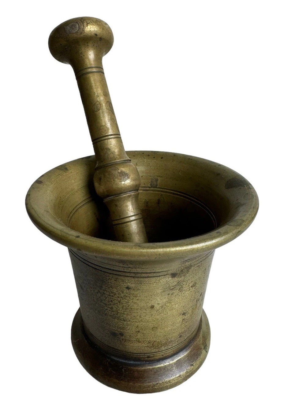 Brass Mortar & Pestle Pharmacy Apothecary Vintage Heavy Solid Nice
