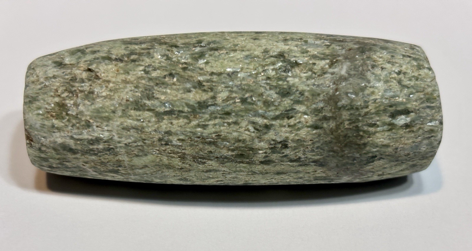 Maya Pre Columbian Greenstone Tubular Bead or Pendant.