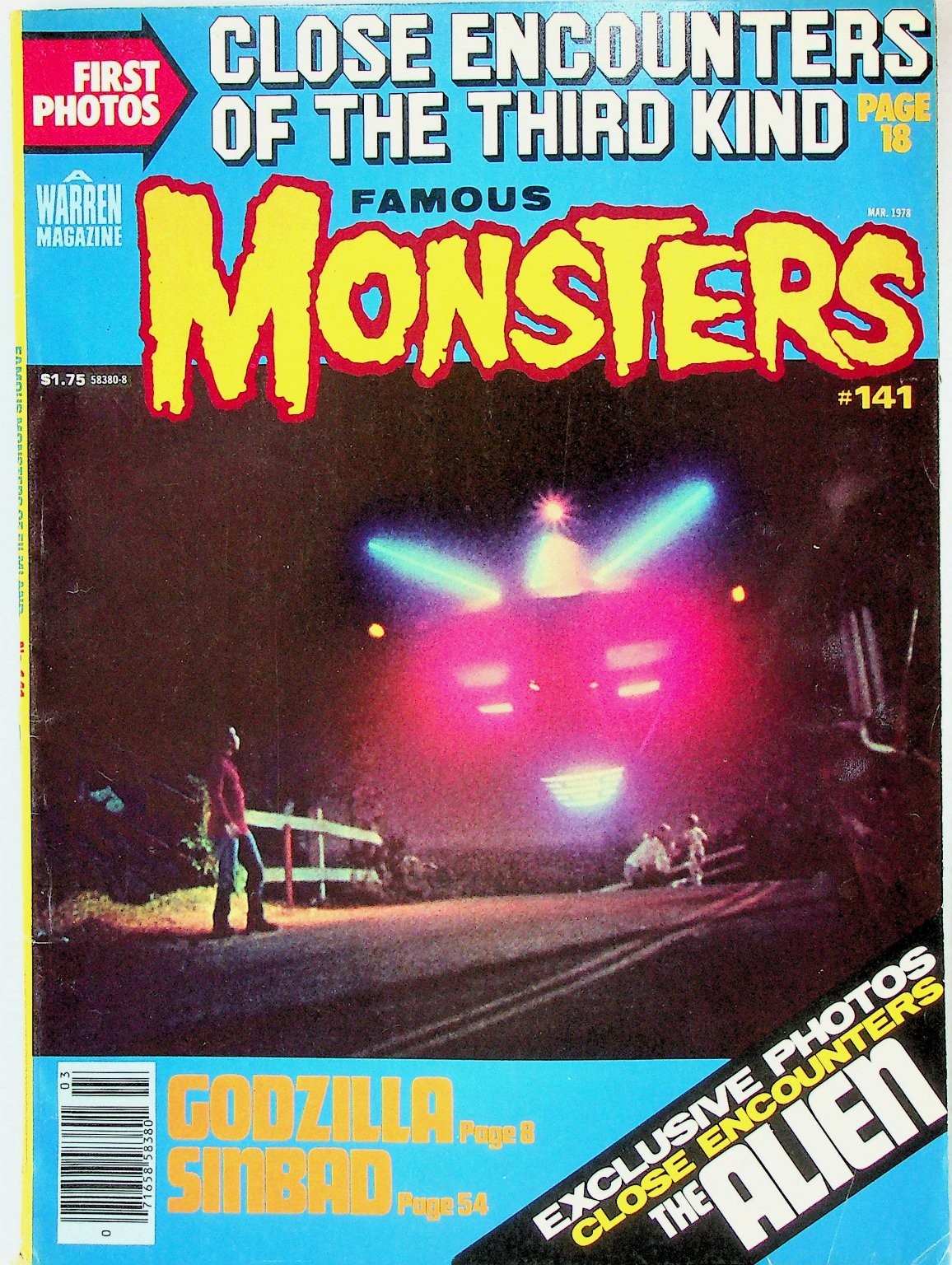 Famous Monsters #141 MAR 1978 Warren Close Encounters Godzilla Sinbad
