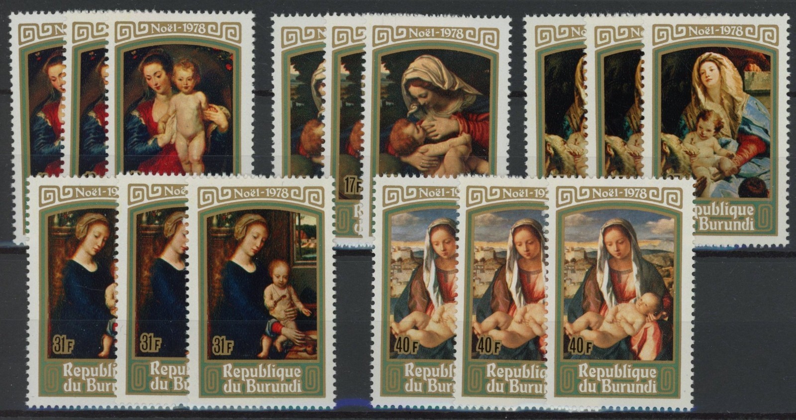 Burundi 1978 : Christmas - 3x Good Set VF MNH Stamps - Cat Value : 54€