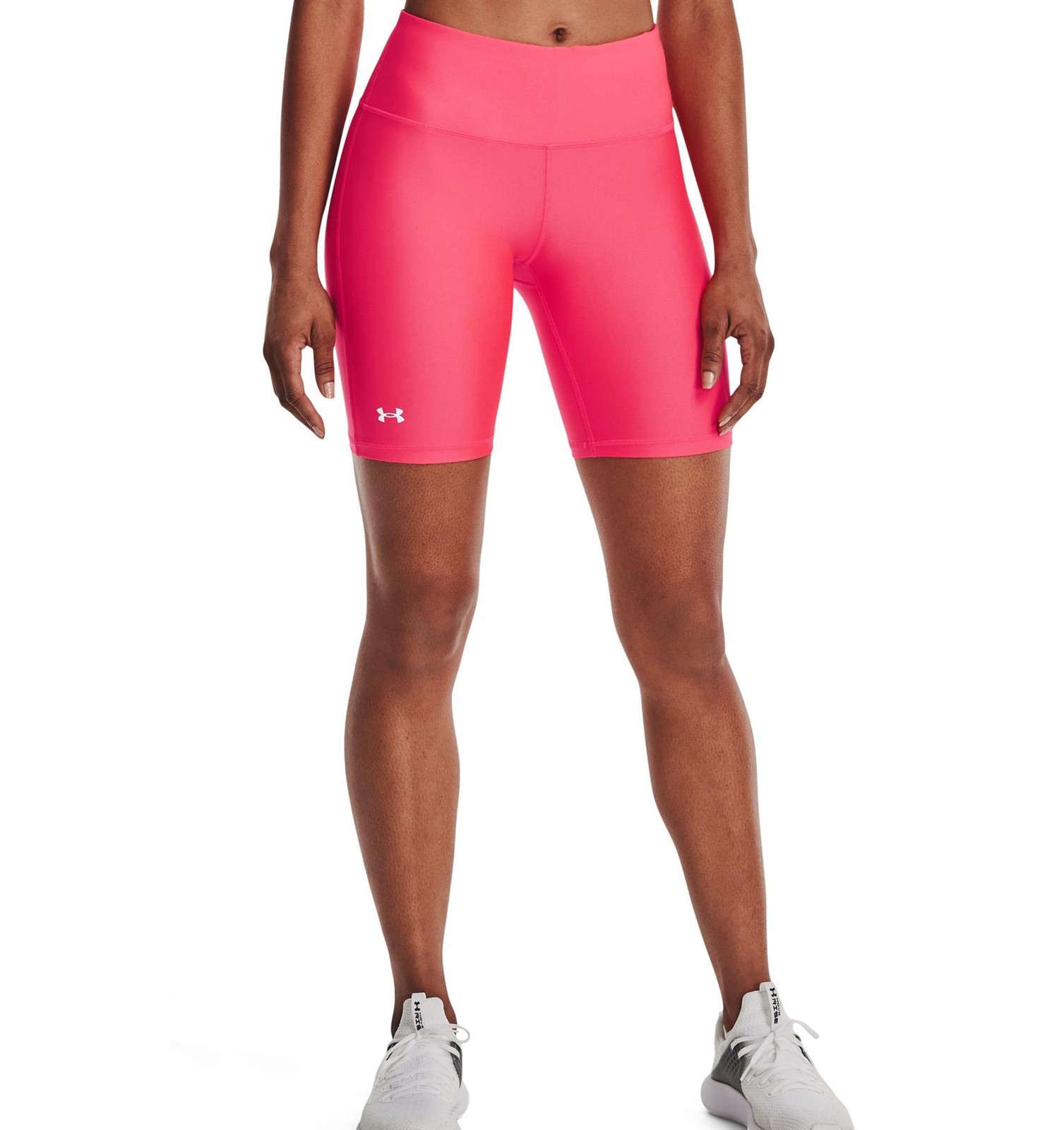 UNDER ARMOUR WOMEN'S HEATGEAR BIKE SHORTS BICYCLE GYM TRAINING WORKOUT PINK UA
