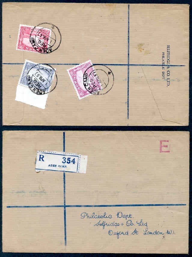 ADEN CAMP 1937 REG TO UK