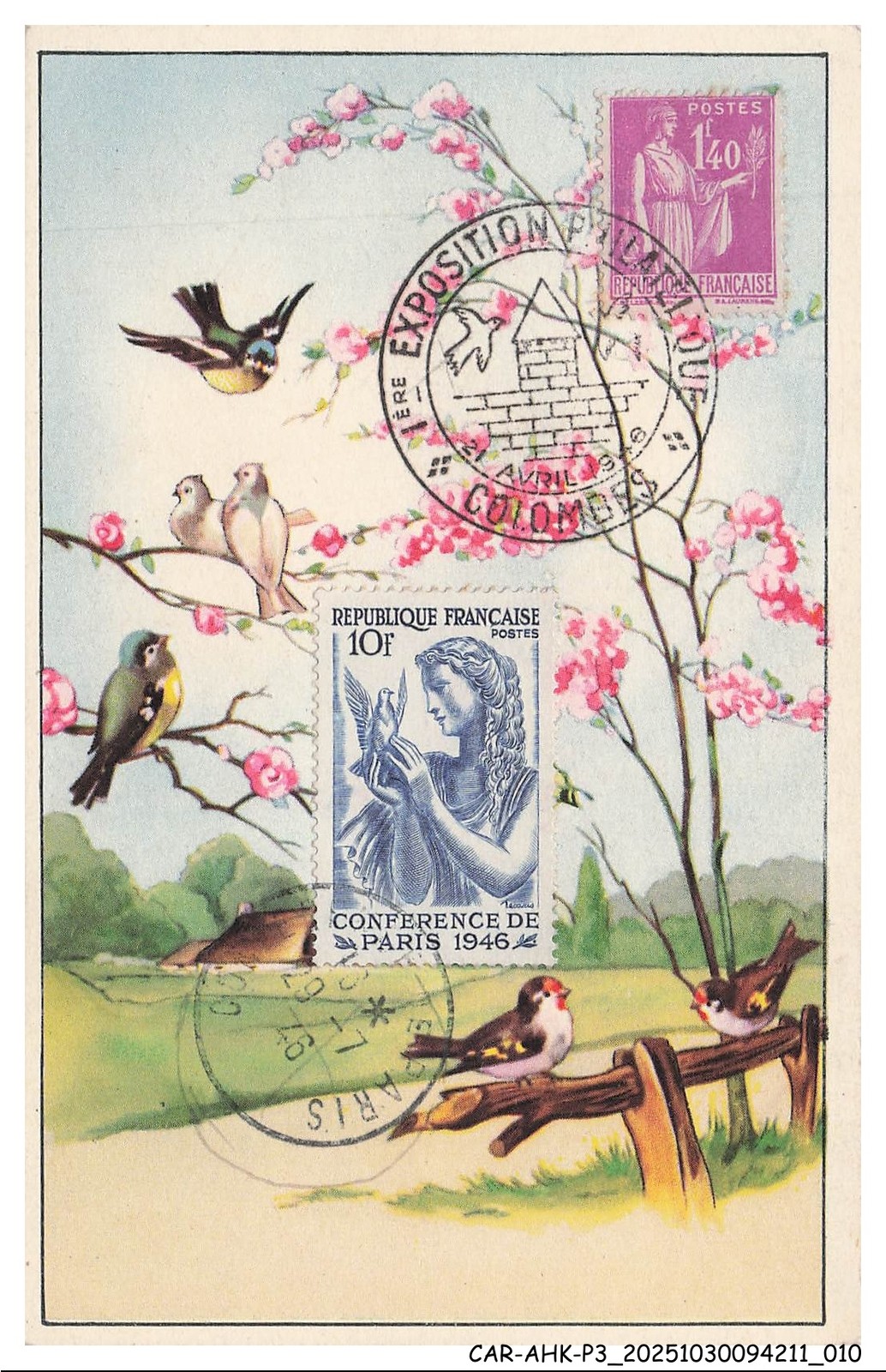 Car Ahkp3 0142 Maximum Cards - France - Philatelic Club Of Colombes