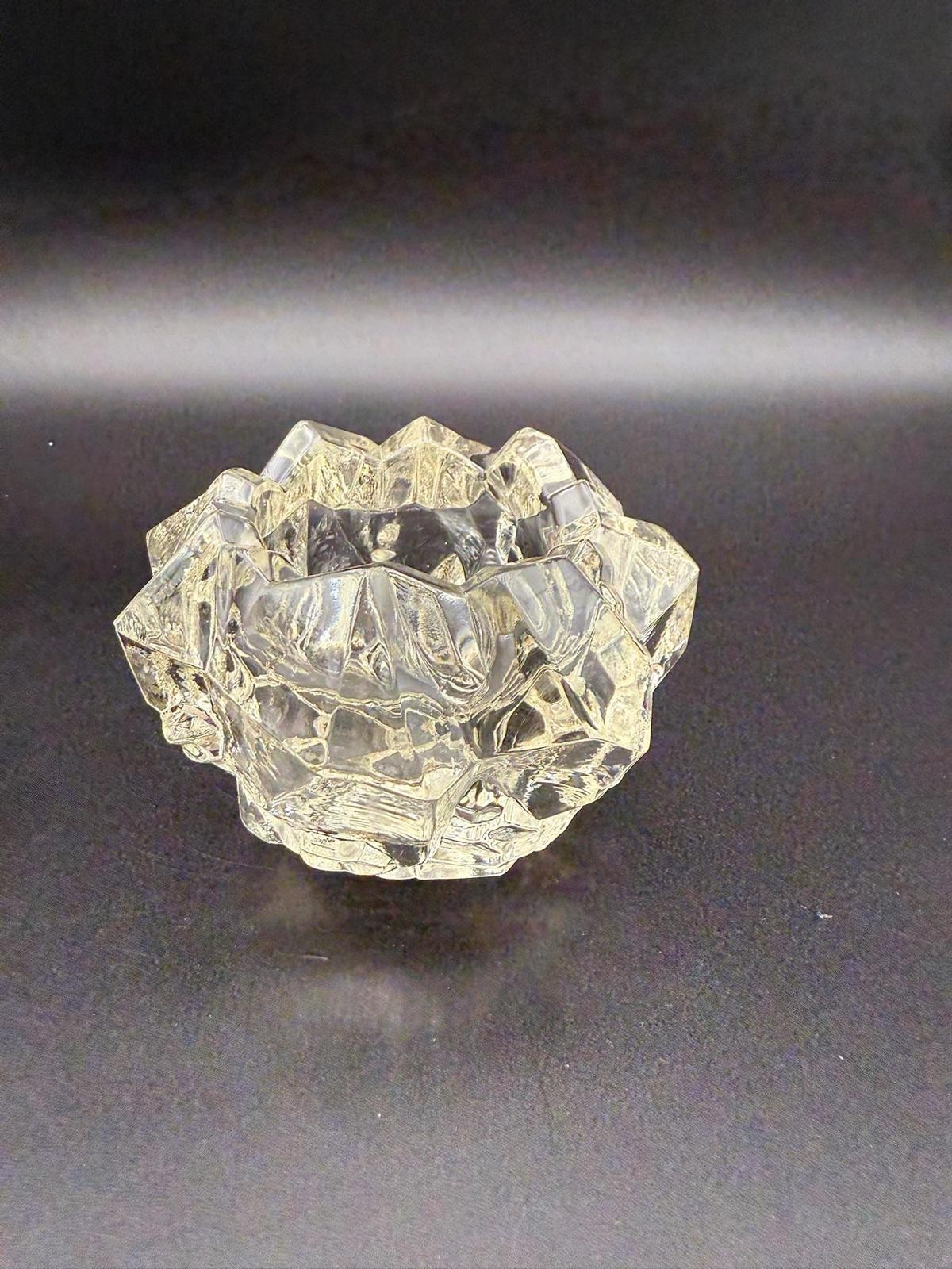 Goebel “Meteor” Glass Votive Candle Holder – Vintage Textured German Art Glass