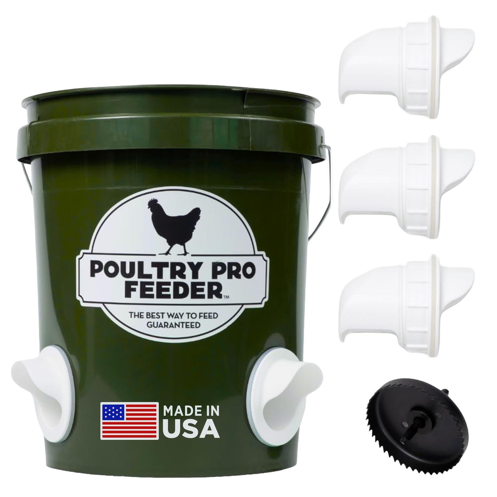 The Original Poultry Pro DIY Chicken Feeder | 3 Ports Poultry Feeders for Chi...