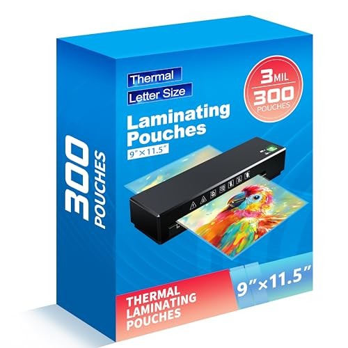 Pack Laminating Sheets,3 Mil,9"x11.5" Inches for Use with Thermal 300